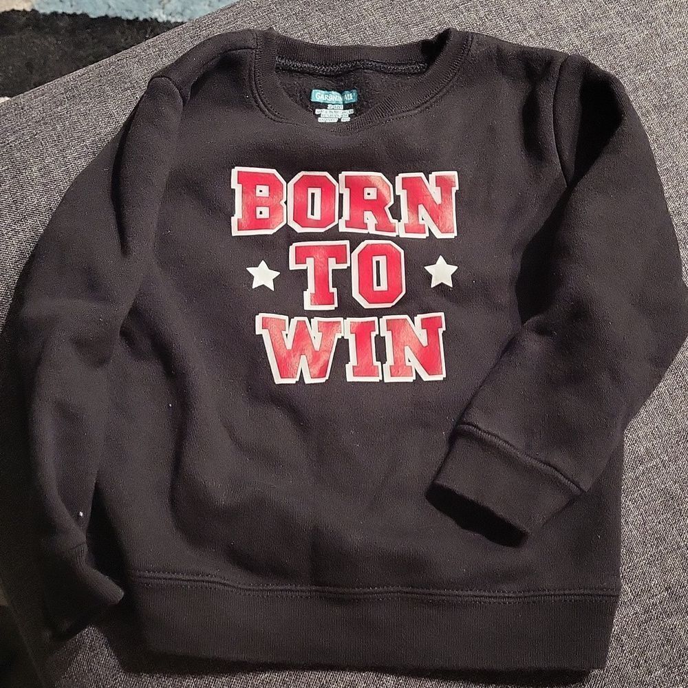 Toddler Sweater Top Size 24m Boys Black Born To Win long sleeve kids